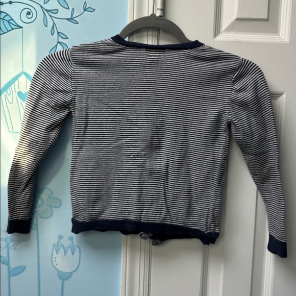Genuine Kids from OshKosh Navy Blue White Striped Ruffle Cardigan Girls Size 5T! - Picture 6 of 10